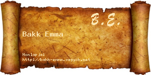 Bakk Emma névjegykártya